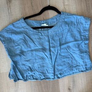 Casual Blue Denim Top (NWOT)